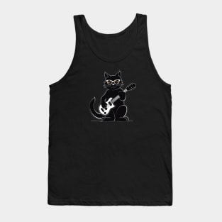 Cat playing guitar Tank Top